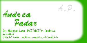 andrea padar business card